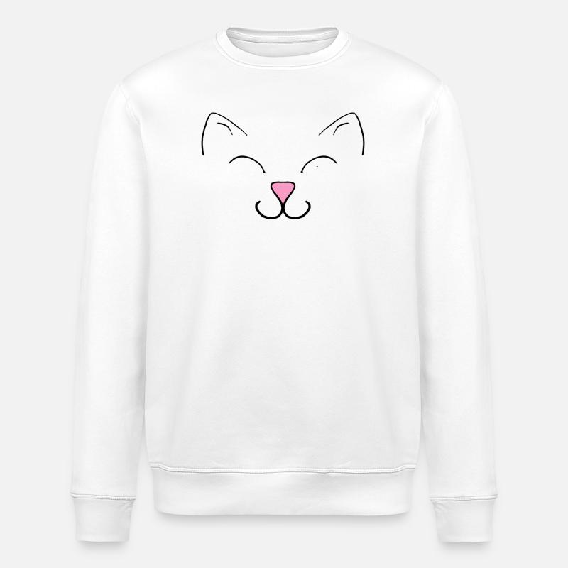 Katze - Stanley/Stella Unisex Bio-Sweatshirt ROLLER - Weiß
