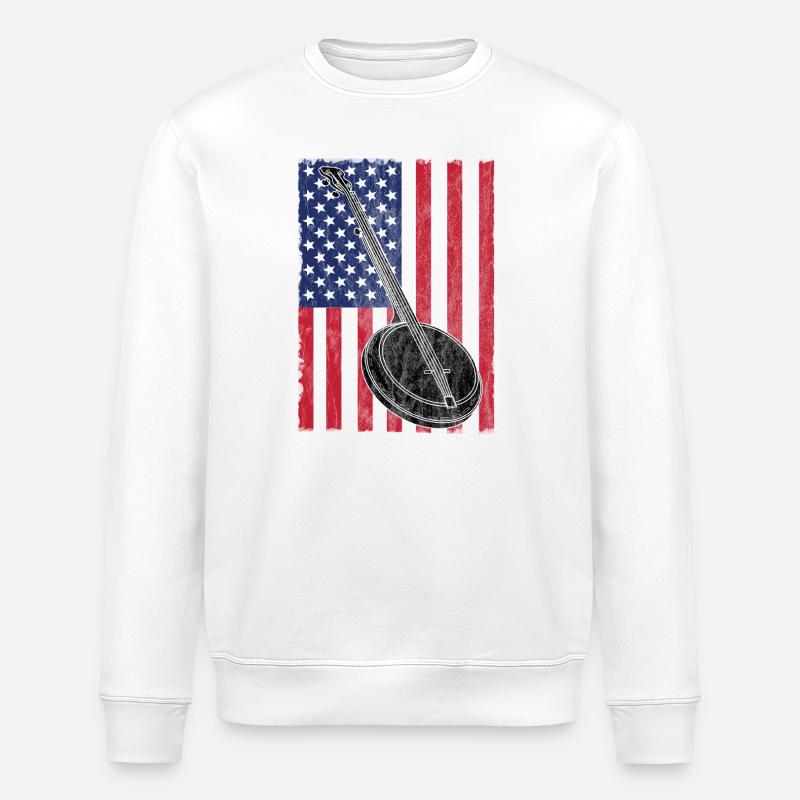 Banjo USA Drapeau - Sweat bio ROLLER Stanley/Stella Unisexe - blanc
