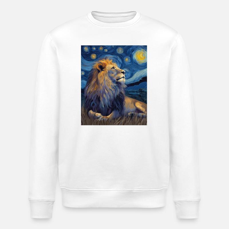 Löwe Van Gogh - Stanley/Stella Unisex Bio-Sweatshirt ROLLER - Weiß
