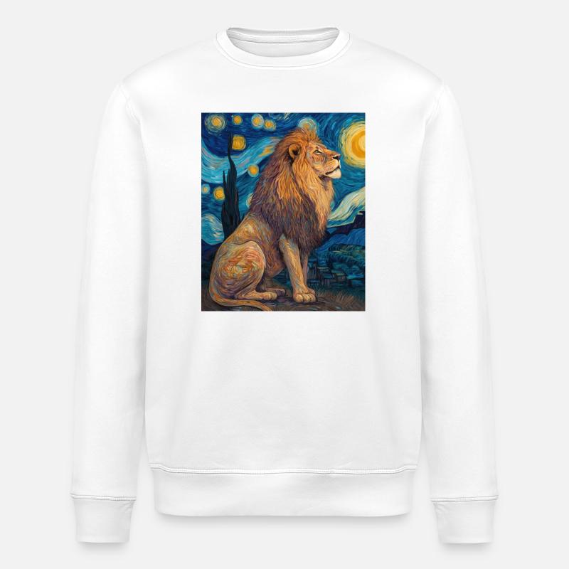 Löwe Van Gogh - Stanley/Stella Unisex Bio-Sweatshirt ROLLER - Weiß