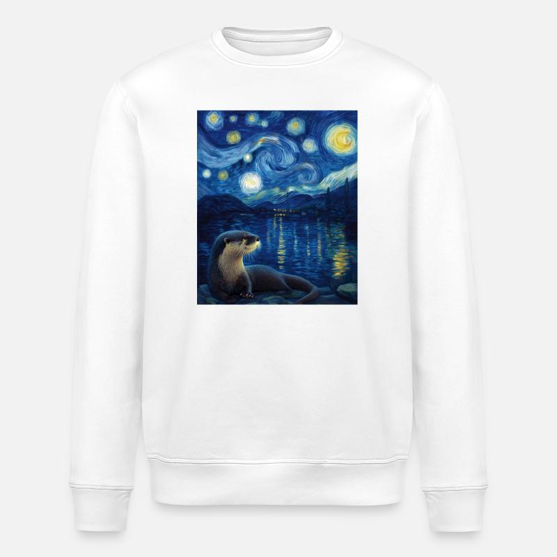Loutre Van Gogh - Sweat bio ROLLER Stanley/Stella Unisexe - blanc