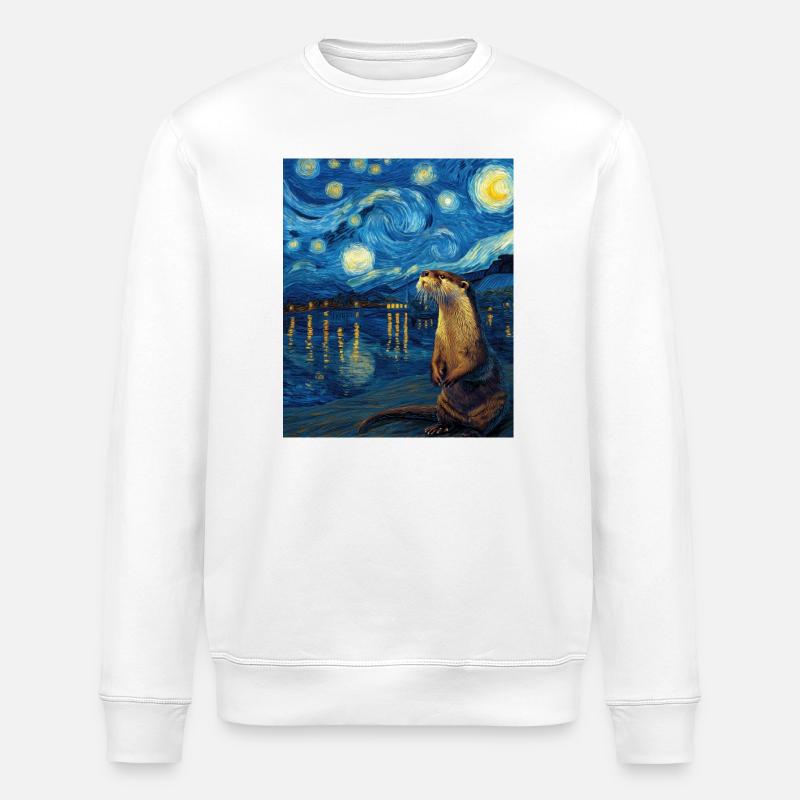 Otter Van Gogh - Stanley/Stella Unisex Bio-Sweatshirt ROLLER - Weiß