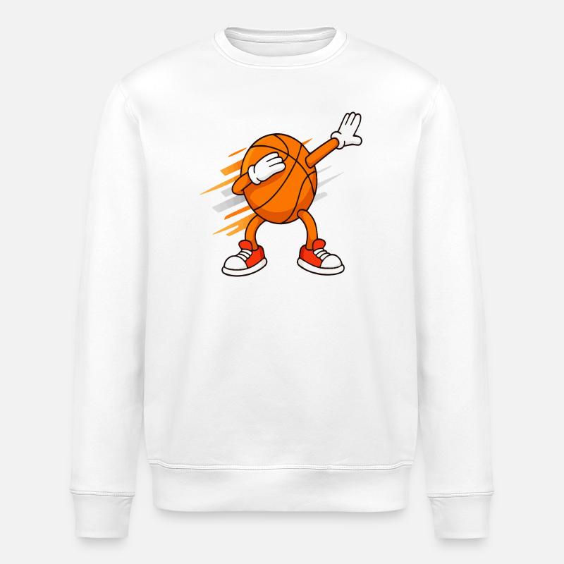 Basketball-Dabbing-Maskottchen lustige Sportarten - Stanley/Stella Unisex Bio-Sweatshirt ROLLER - Weiß