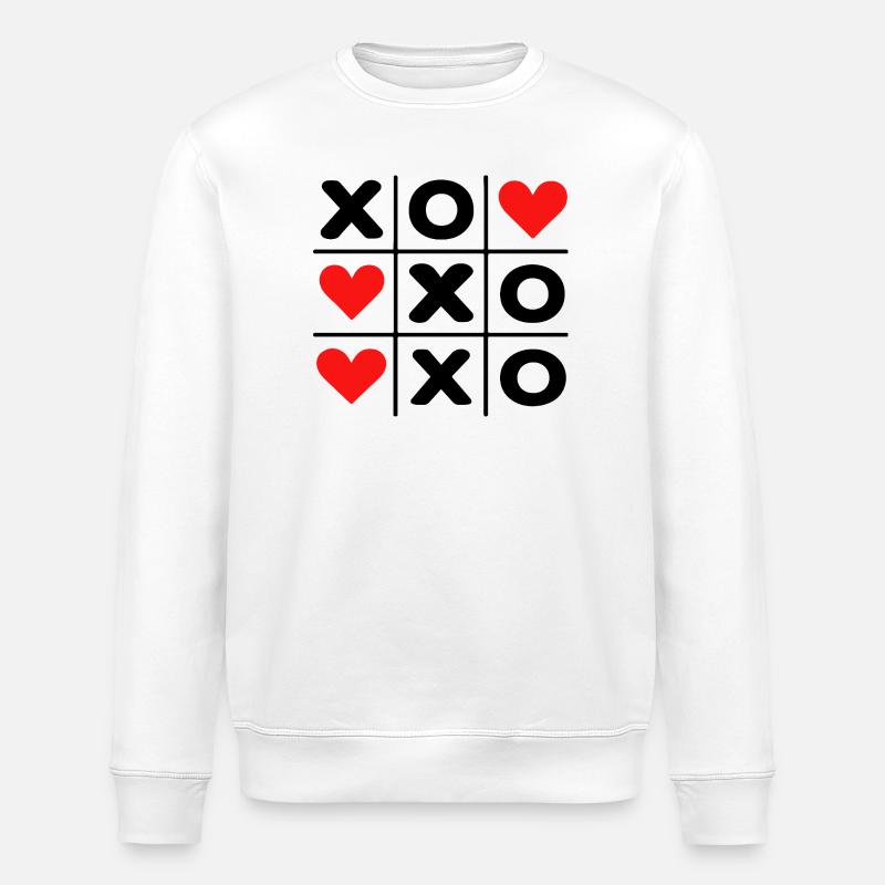Cute Heart Pattern Love Minimal Design - Stanley/Stella ROLLER Unisex Organic Sweatshirt - white