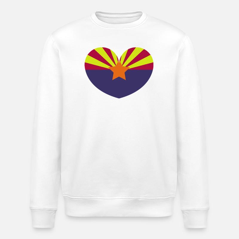 Arizona-Herzflagge - Stanley/Stella Unisex Bio-Sweatshirt ROLLER - Weiß