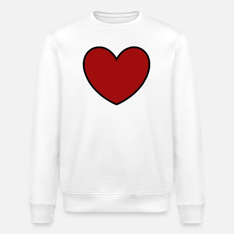 Cadeau rouge de la Saint-Valentin - Sweat bio ROLLER Stanley/Stella Unisexe - blanc