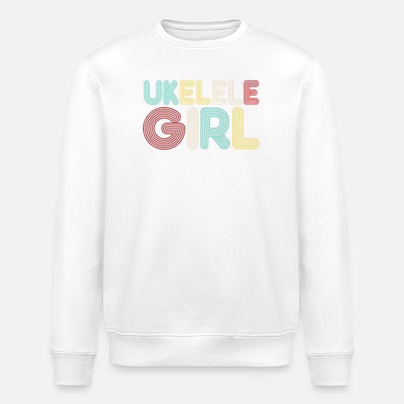 Ukulélé hawaïen ukulélé Retro 70s - Sweat bio ROLLER Stanley/Stella Unisexe - blanc