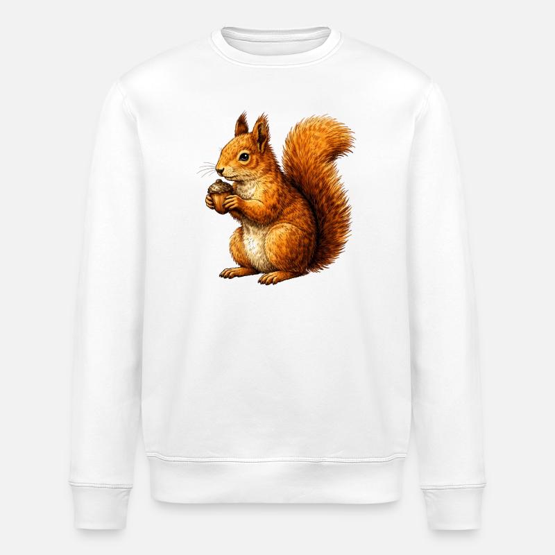 Écureuil mignon avec noix – illustration d’animaux - Sweat bio ROLLER Stanley/Stella Unisexe - blanc