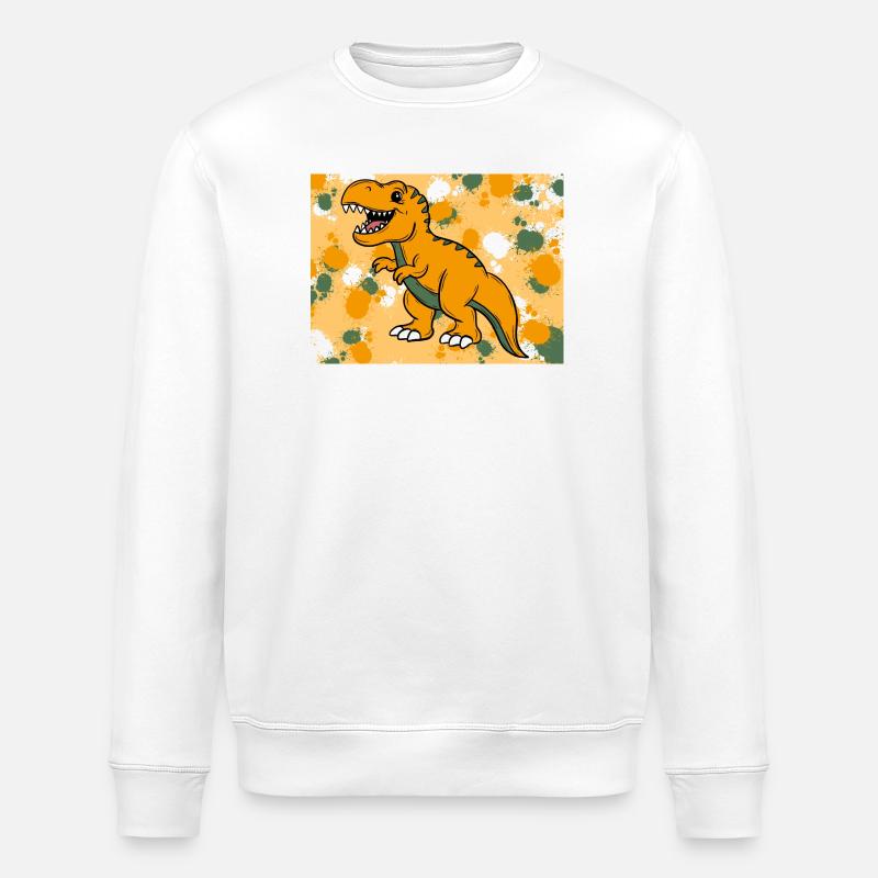 T-rex Dino - Stanley/Stella Unisex Bio-Sweatshirt ROLLER - Weiß