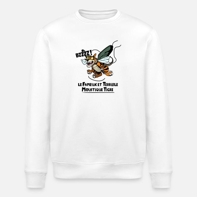 DIE BERÜHMTE TIGERMÜCKE - Stanley/Stella Unisex Bio-Sweatshirt ROLLER - Weiß