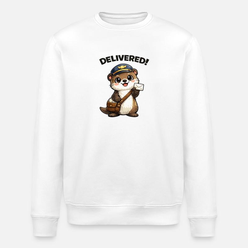 Otter Postbote Liefert - Stanley/Stella Unisex Bio-Sweatshirt ROLLER - Weiß