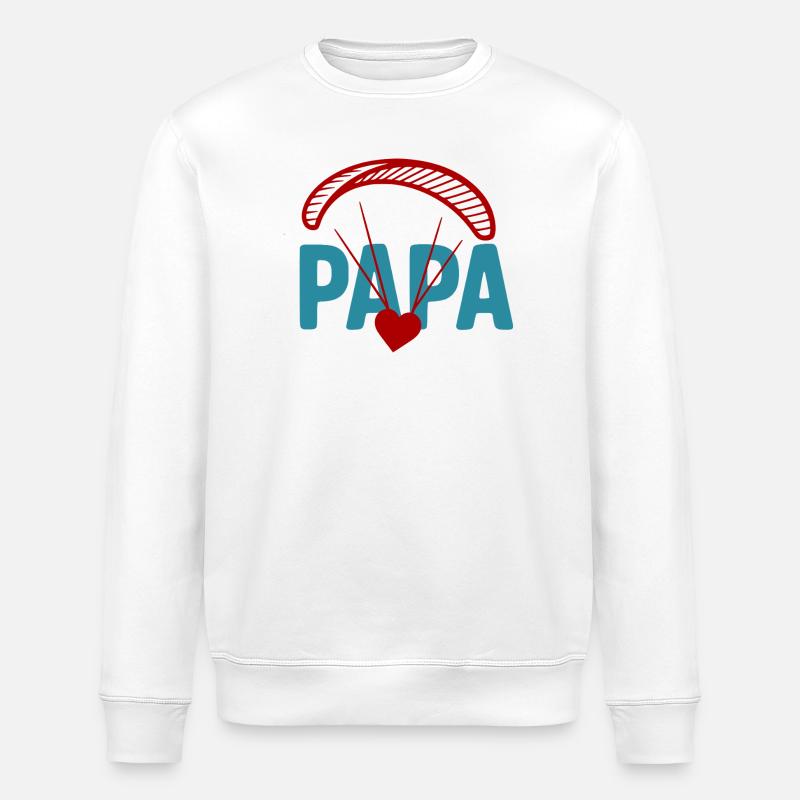 Papa Paragliding Herz - Stanley/Stella Unisex Bio-Sweatshirt ROLLER - Weiß