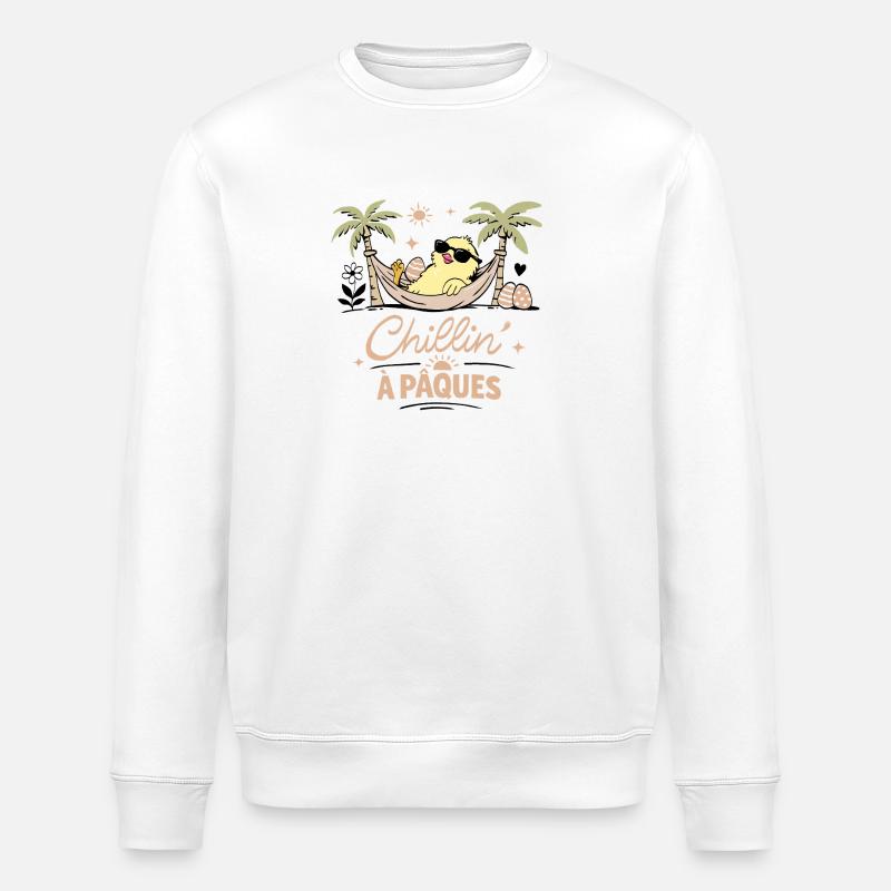 Easter Chick - Stanley/Stella ROLLER Unisex Organic Sweatshirt - white