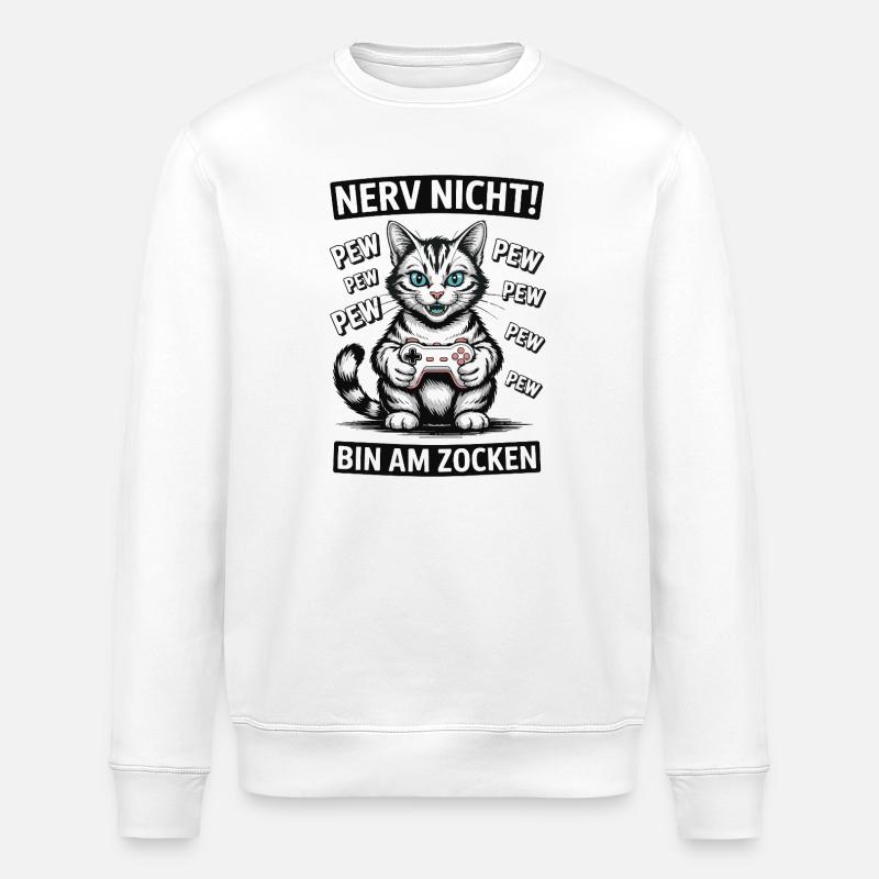 Courage Not I Gaming Cat Design - Sweat bio ROLLER Stanley/Stella Unisexe - blanc