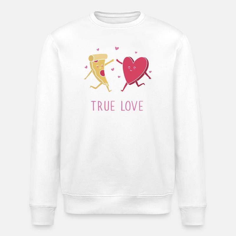 Wahre Pizza-Liebe - Stanley/Stella Unisex Bio-Sweatshirt ROLLER - Weiß
