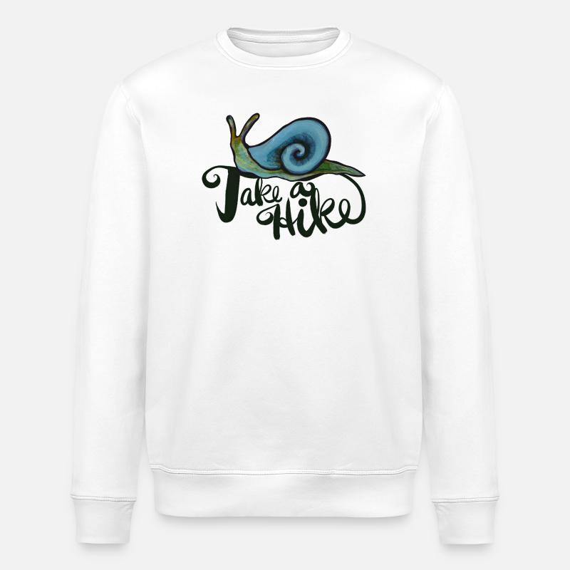 Take a Hike Snail Adventure - Stanley/Stella ROLLER Unisex Organic Sweatshirt - white