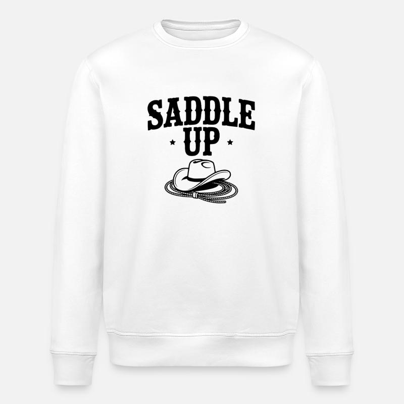 Saddle Up - Stanley/Stella ROLLER Unisex Organic Sweatshirt - white