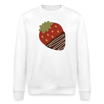 Fraise trempée dans le chocolat - Sweat bio ROLLER Stanley/Stella Unisexe - blanc - Devant - Nik (191cm)