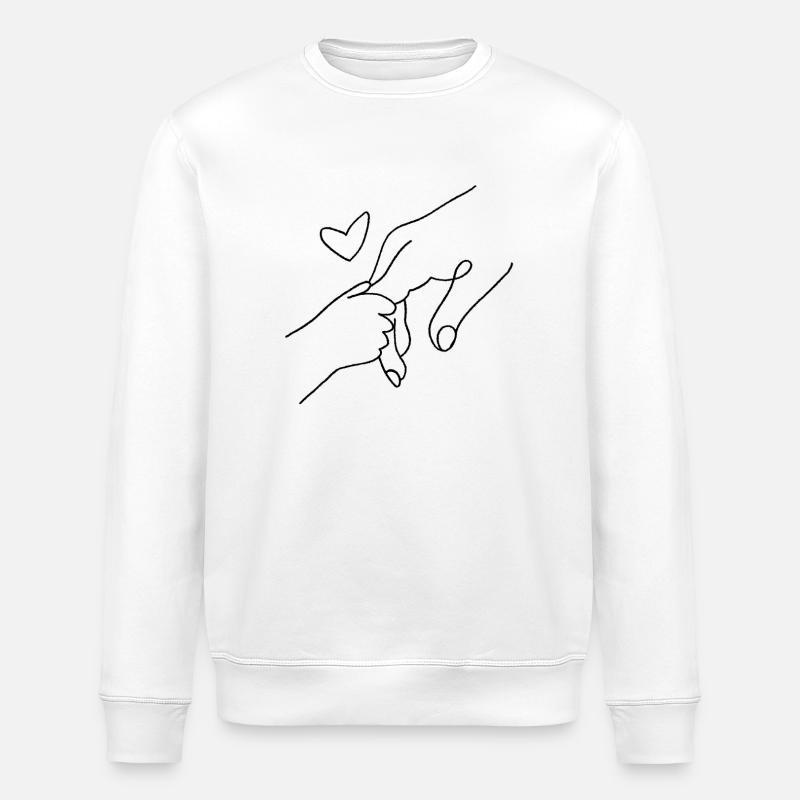 Handshake with heart connection - Stanley/Stella ROLLER Unisex Organic Sweatshirt - white
