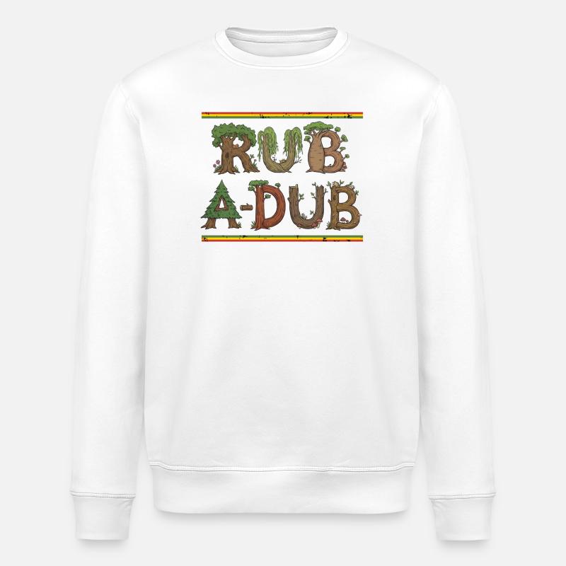 Forêt du Dub Reggae - Sweat bio ROLLER Stanley/Stella Unisexe - blanc