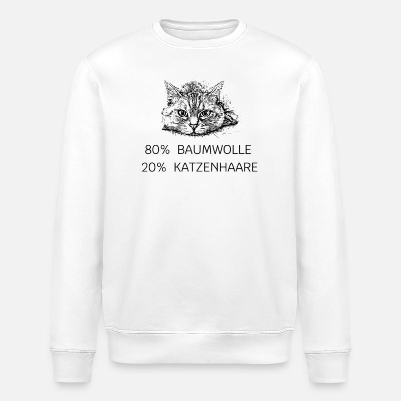 80 % coton - 20 % poils de chat - Sweat bio ROLLER Stanley/Stella Unisexe - blanc