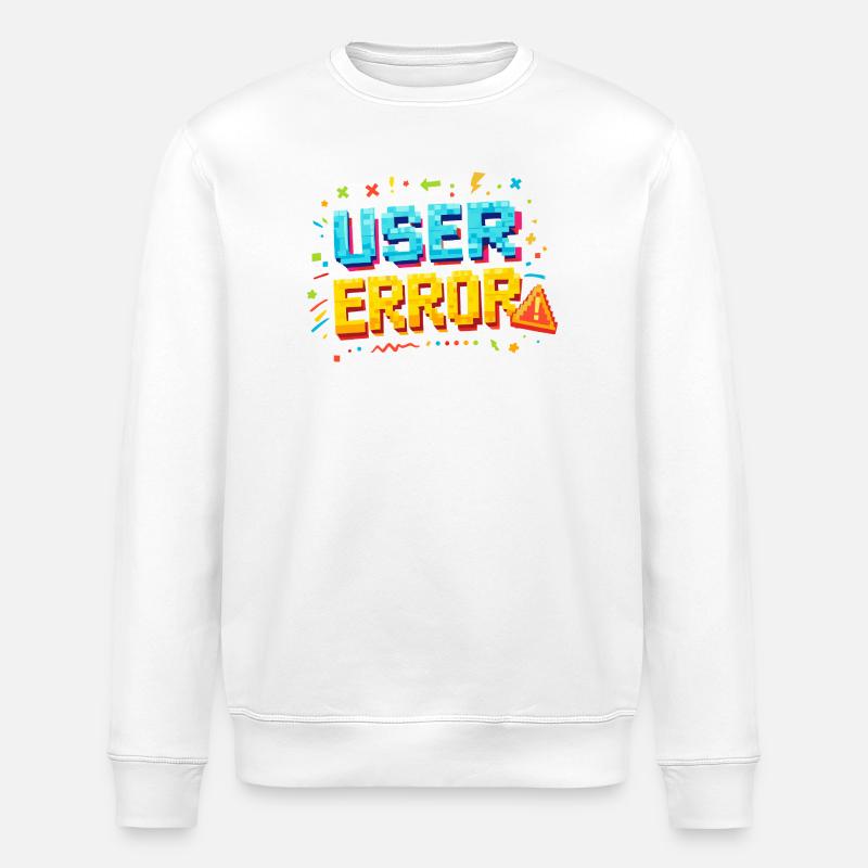 Pixel Art d’erreur utilisateur - Sweat bio ROLLER Stanley/Stella Unisexe - blanc