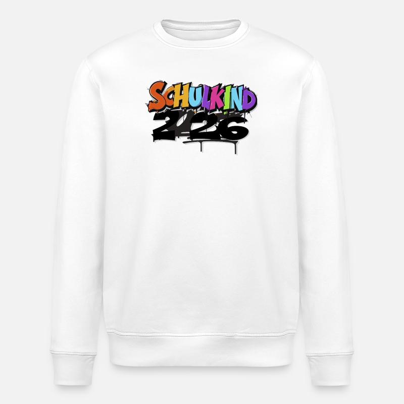 Schulkind 2026 Graffiti Design Schulbeginn - Stanley/Stella Unisex Bio-Sweatshirt ROLLER - Weiß