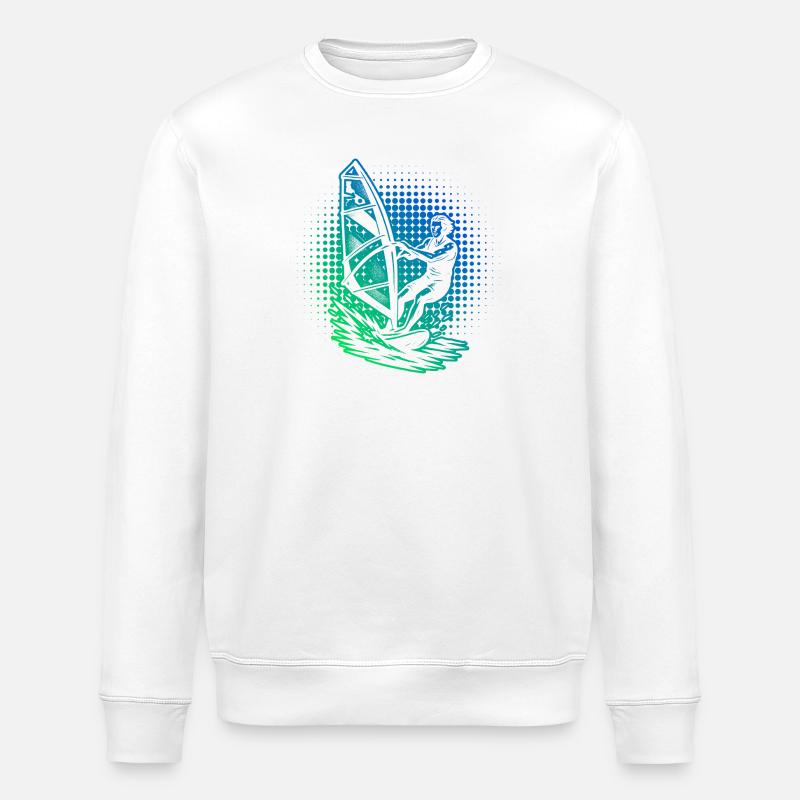 Compact windsurfing design for windsurfing - Stanley/Stella ROLLER Unisex Organic Sweatshirt - white