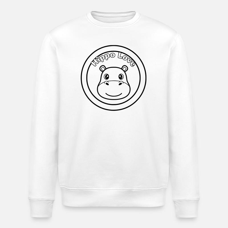 Hippo Love Nilpferd Logo - Sweat bio ROLLER Stanley/Stella Unisexe - blanc