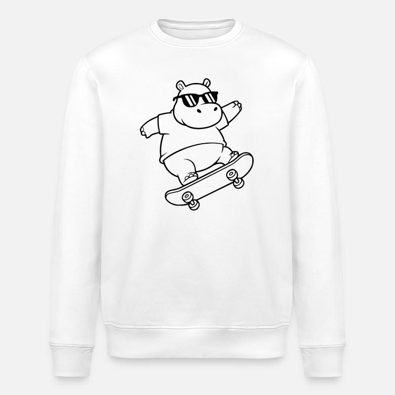 Profil du skateboard Skater Hippo - Sweat bio ROLLER Stanley/Stella Unisexe - blanc