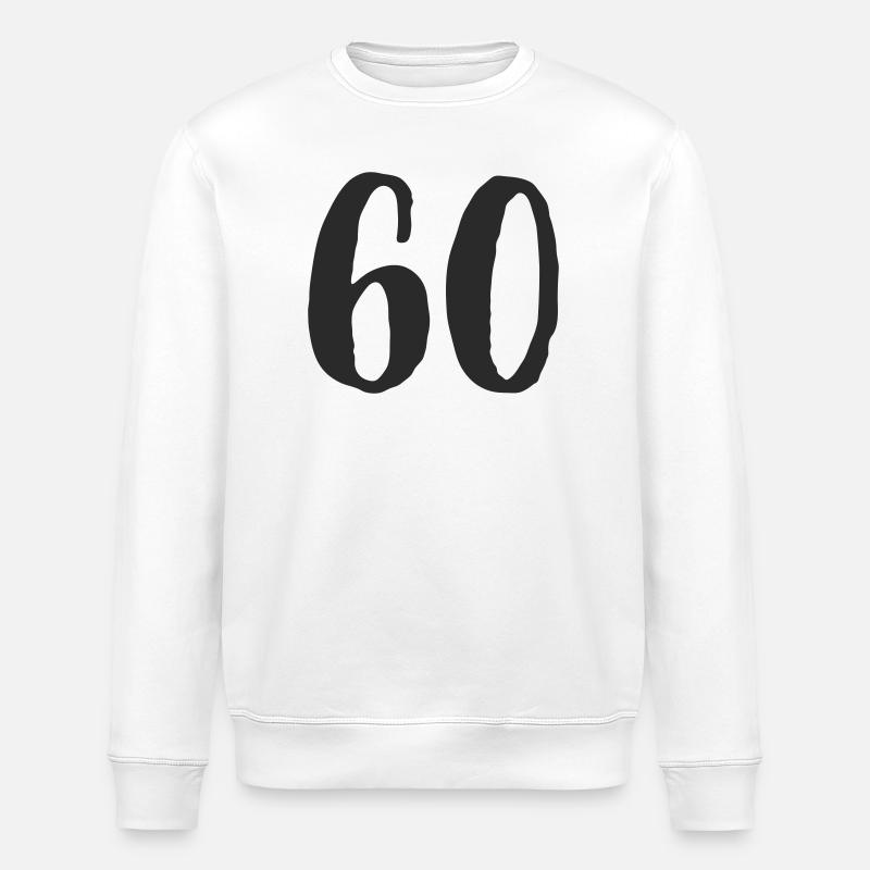 60e anniversaire Numéro Numéro Cadeau - Sweat bio ROLLER Stanley/Stella Unisexe - blanc