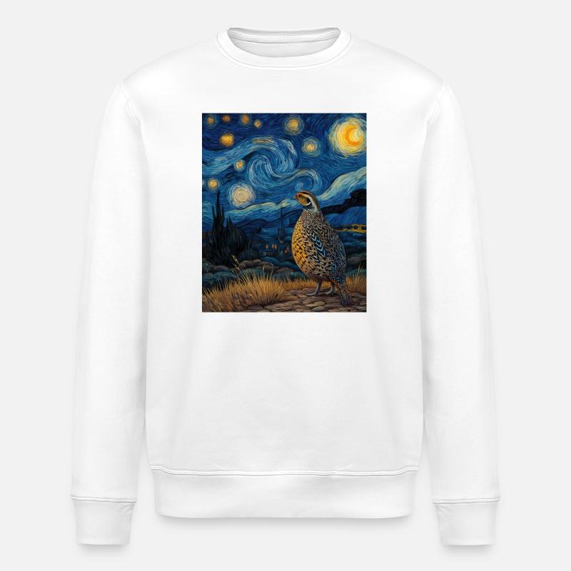 Caille Van Gogh - Sweat bio ROLLER Stanley/Stella Unisexe - blanc