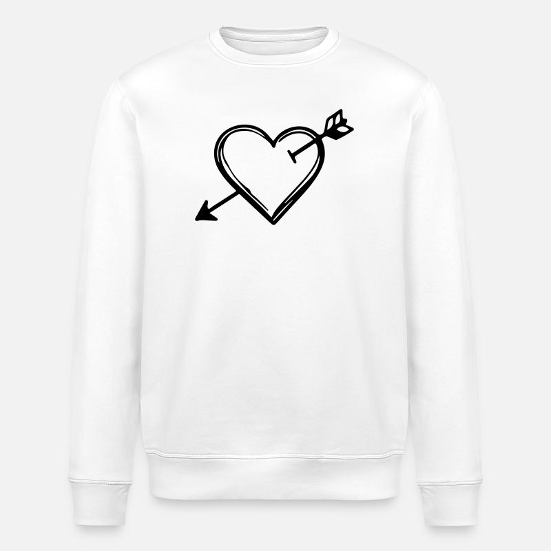 Herz Pfeil Symbol - Stanley/Stella Unisex Bio-Sweatshirt ROLLER - Weiß