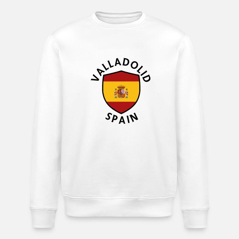Flagge des Valladolid-Spanien-Schildes - Stanley/Stella Unisex Bio-Sweatshirt ROLLER - Weiß
