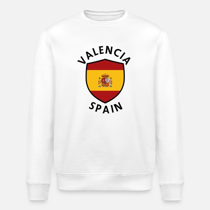 Valencia-Spanien-Schildmuster - Stanley/Stella Unisex Bio-Sweatshirt ROLLER - Weiß
