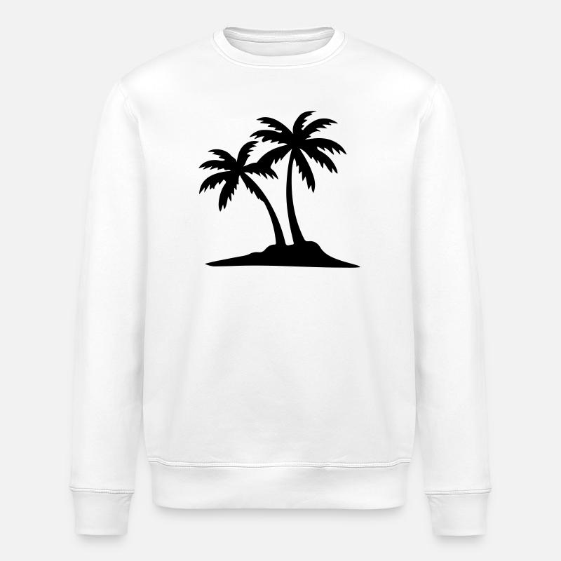 Insel Palmen Symbol - Stanley/Stella Unisex Bio-Sweatshirt ROLLER - Weiß