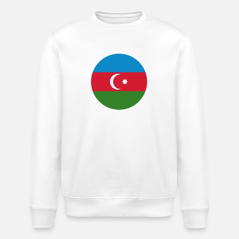 Aserbaidschanische Rundflagge - Stanley/Stella Unisex Bio-Sweatshirt ROLLER - Weiß