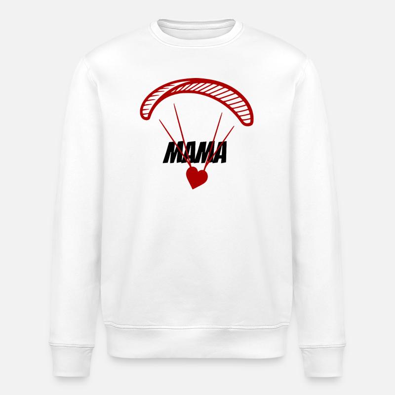 Gleitschirm mit Mama Schrift und Herz - Stanley/Stella Unisex Bio-Sweatshirt ROLLER - Weiß