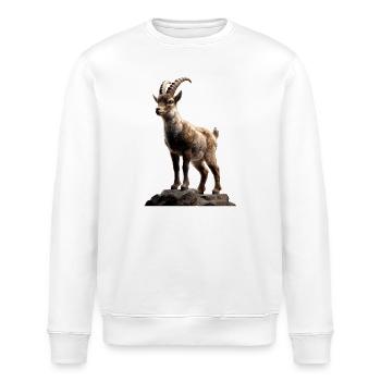 Steinbock Ziege Alpensteinbock Capricorn Ziegen  - Stanley/Stella Unisex Bio-Sweatshirt ROLLER - Weiß - Vorne - Nik (191cm)