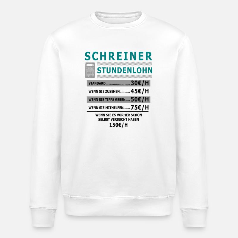 Salaire horaire de charpentier - Sweat bio ROLLER Stanley/Stella Unisexe - blanc