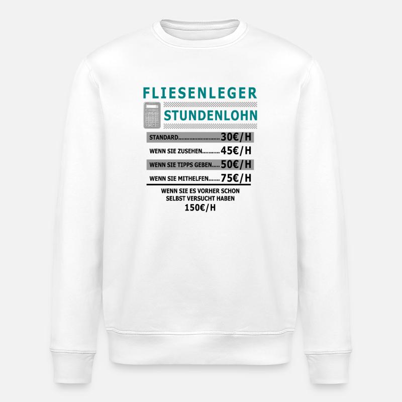 Salaire horaire de carrelage - Sweat bio ROLLER Stanley/Stella Unisexe - blanc