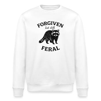 Forgiven but Still Feral Raccoon - Stanley/Stella ROLLER Unisex Organic Sweatshirt - white - Front - Nik (191cm)