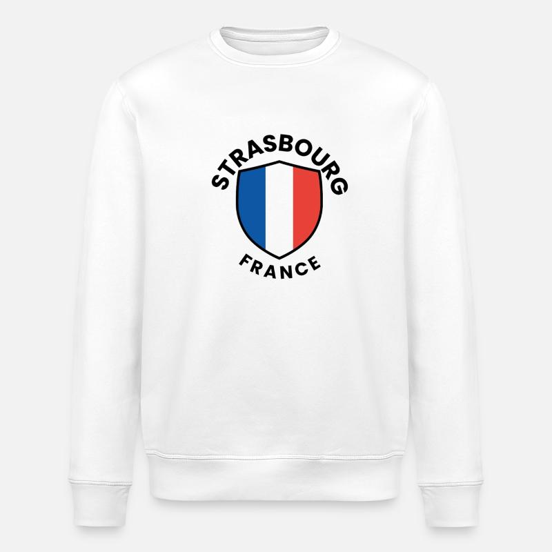 Bouclier de Strasbourg Drapeau français - Sweat bio ROLLER Stanley/Stella Unisexe - blanc