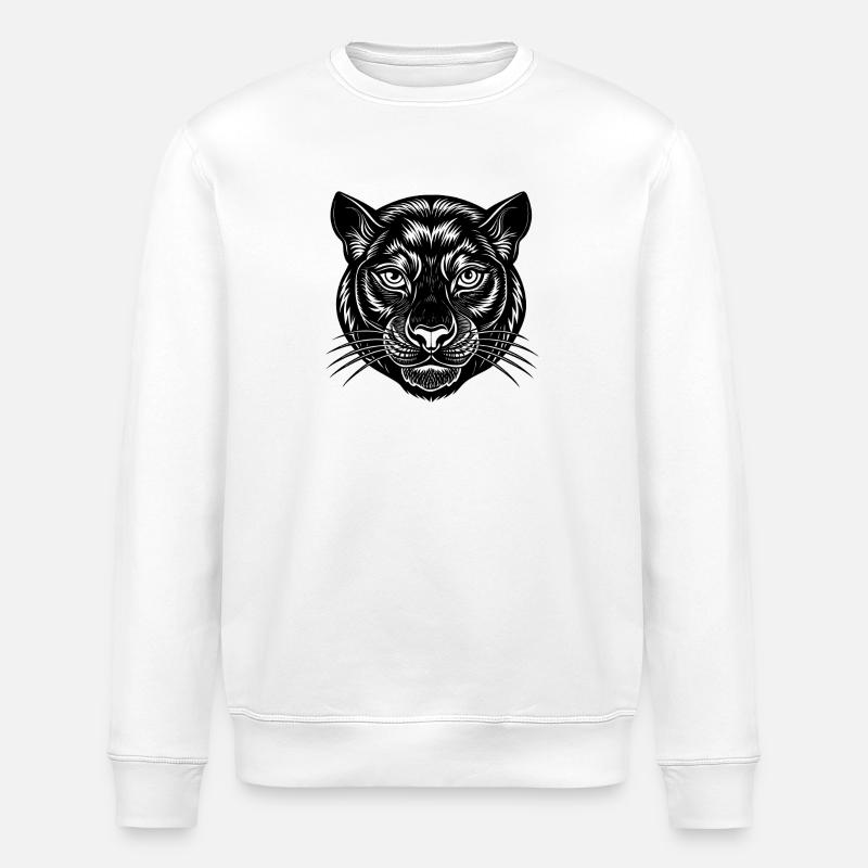 Panthergesicht - Stanley/Stella Unisex Bio-Sweatshirt ROLLER - Weiß
