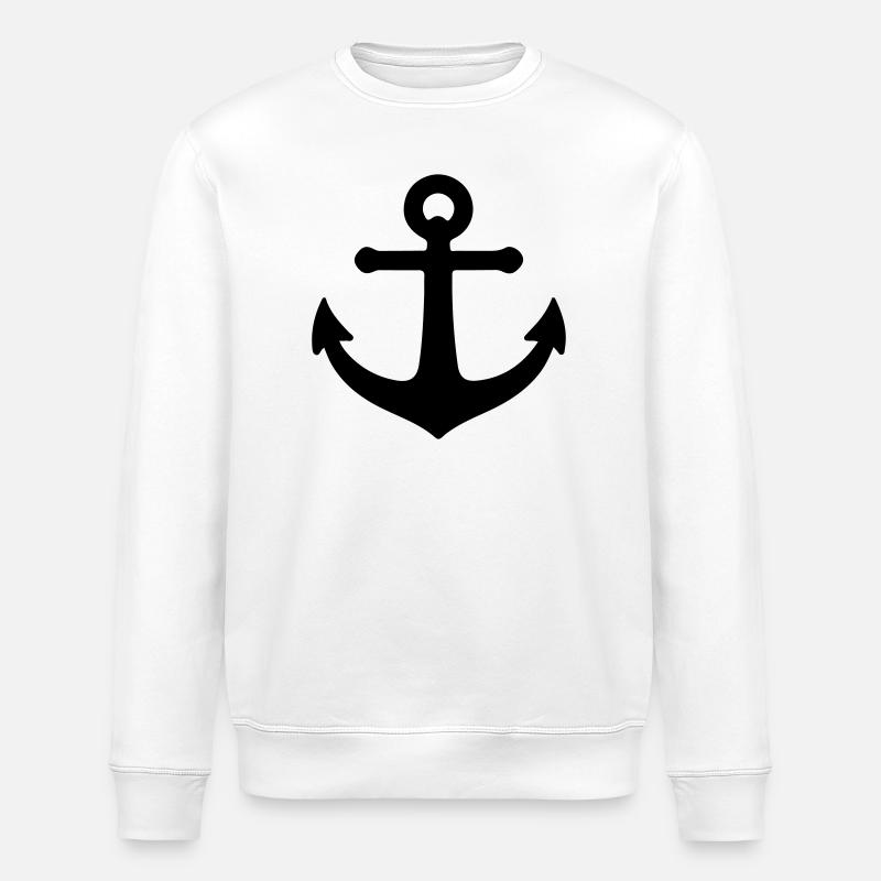Anchor icon - Stanley/Stella ROLLER Unisex Organic Sweatshirt - white