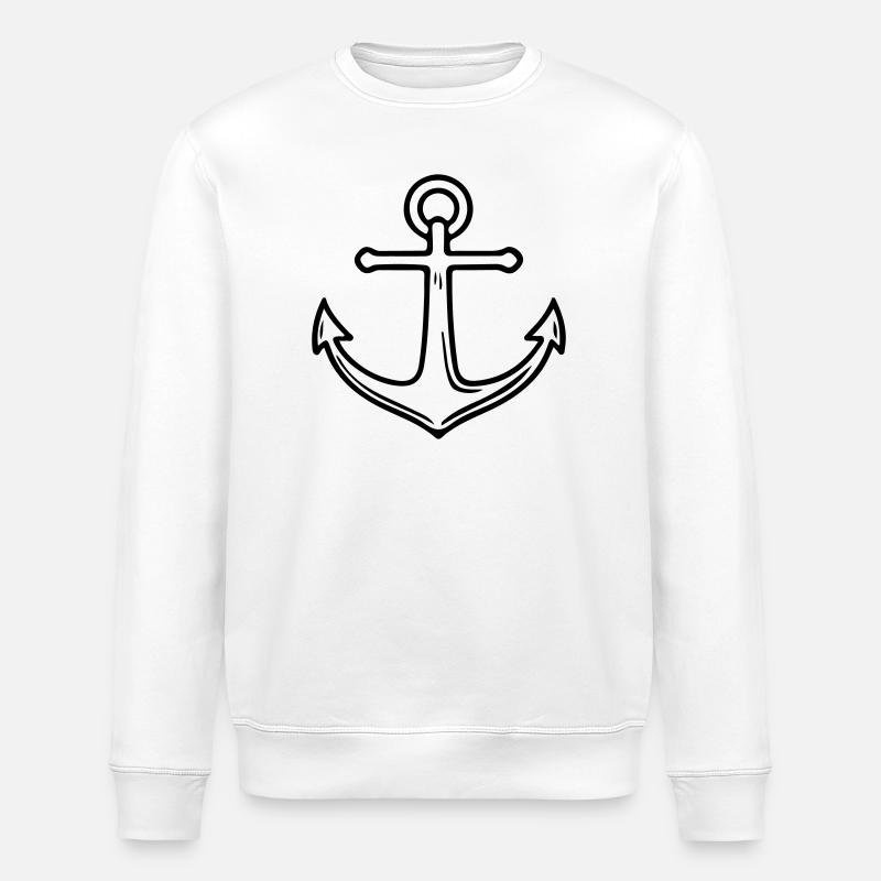 Contour du symbole d’ancre - Sweat bio ROLLER Stanley/Stella Unisexe - blanc