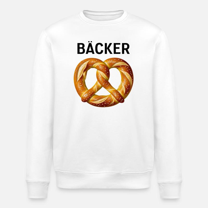 Bäcker Kostüm Brezel Beruf Karneval Bäckerei - Stanley/Stella Unisex Bio-Sweatshirt ROLLER - Weiß