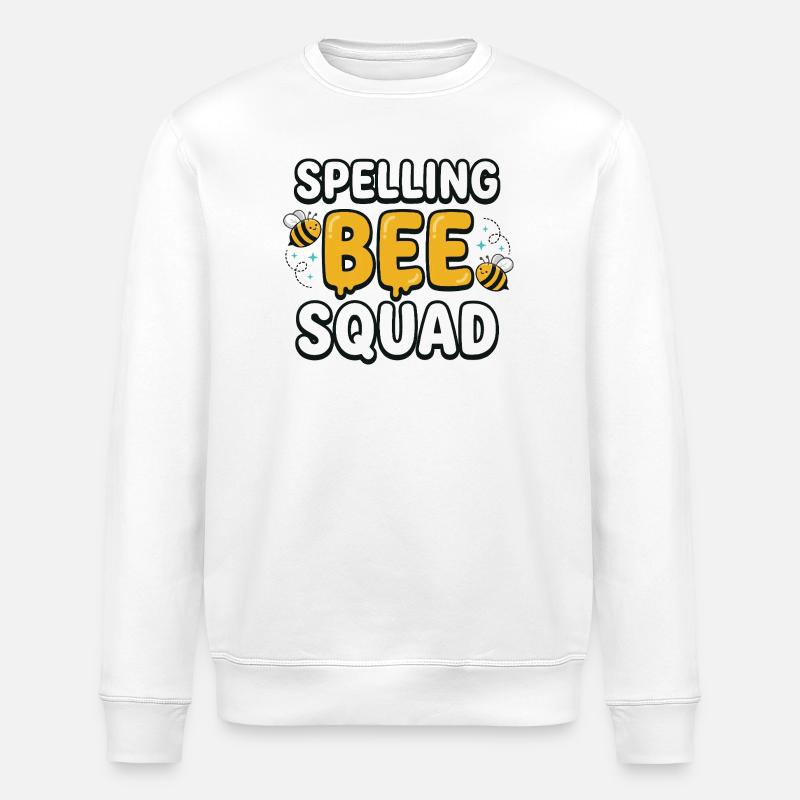 Spelling Bee Squad Cute Bee Team - Stanley/Stella ROLLER Unisex Organic Sweatshirt - white