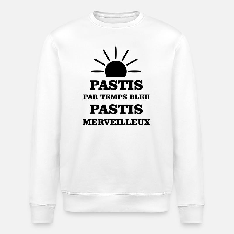 Pastis par temps bleu pastis merveilleux  - Sweat bio ROLLER Stanley/Stella Unisexe - blanc