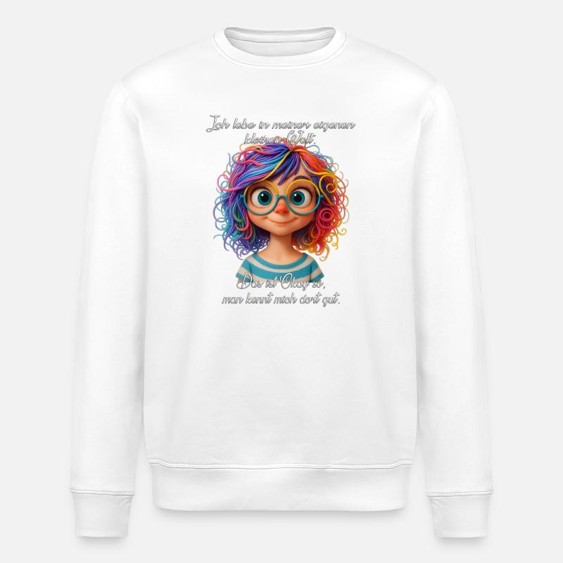 Bunte Träumerin - Stanley/Stella Unisex Bio-Sweatshirt ROLLER - Weiß